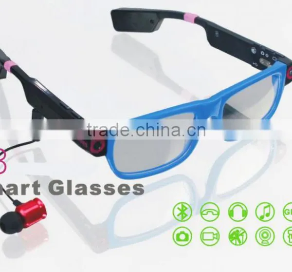 2015 New Video Glasses With Bluetooth, Camera, Flash Light