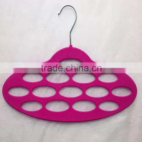 Oval Circles Velvet Flocked Scarf Hanger Organizer photo-4