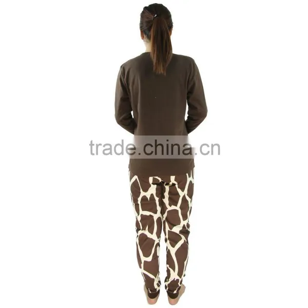 Kevince Women Interlock Pyjamas Knitting Clothing Pajama Girraffe 1000pcs up OEM Factory Directly photo-3