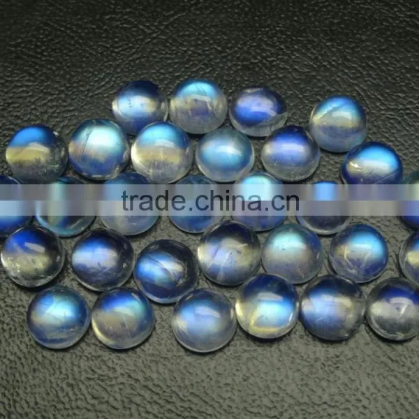Natural Round Shape Loose Gemstone Rainbow Moonstone, 8mm Rainbow Moonstone Cabs photo-3