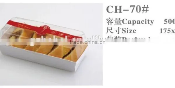 DISPOSABLE PS COOKIES BISCUIT SNACK PACKING BOX RECTANGULAR CONTAINER WITH LID WHITE COFFEE BLACK COLOR ECONOMIC CH70 photo-3