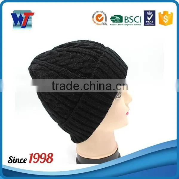 New 2016 Black Knitted Cap Old Men Beanies Hats and Caps With Visor photo-4