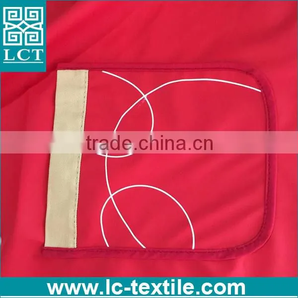 Solid Red Color Korea Advertising Vintage Cooking Apron With 2 Pockets photo-2