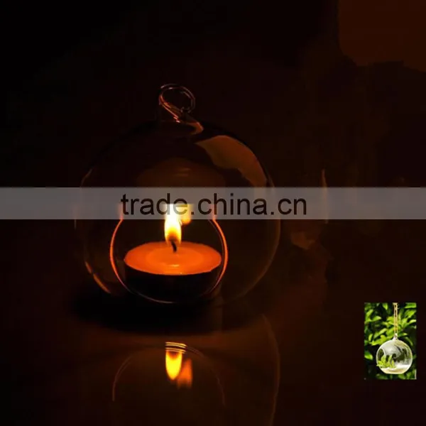 Wholesale Hanging Ball Shape Crystal Glass Candle Holder for Decoration photo-2
