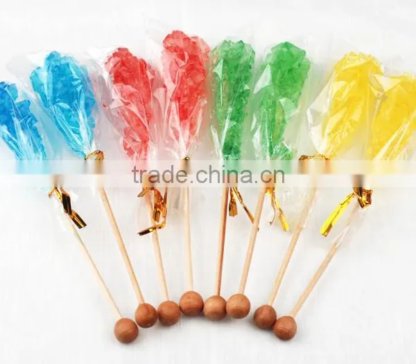 Hard Candy Rock Lollipop for Tea Coffee , Crystal Lollipop Swizzle Sticks photo-4