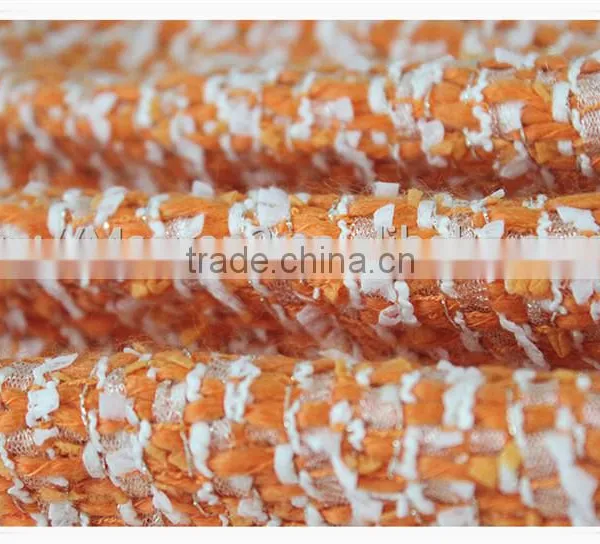 Widely Use Orange Wool Polyester Tweed Fabric/thick Tweed Heavy Woolen Fabric photo-3