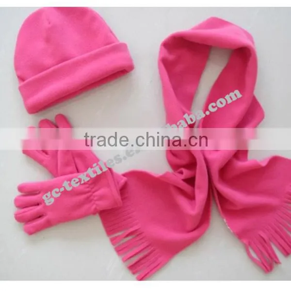 Wholesale China Manufacturer Supplier Custom Logo New Product for 2015 Fashion Women Fleece Hat Scarf Gloves Winter Sets photo-2