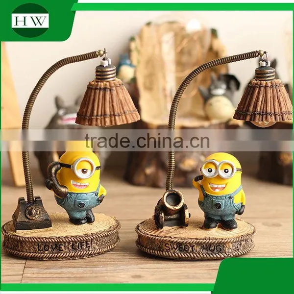 Resin Decorative Cartoon Minions Eye Protection Battery Operated Led Study Reading Desk Table Night Light Lamp photo-4