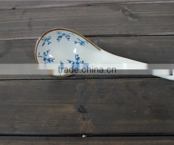 High Quality SP-1537 Haonai Factory Directly Big Ceramic Soup Spoon photo-3