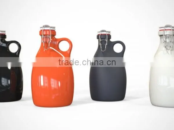 Customized Round Beer Bottle Ceramic Beer Growler photo-2