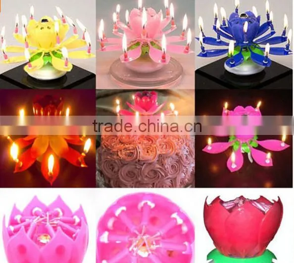 High Quality Fireworks Music Rotating Birthday Candle/decoration for Party-electric Candle photo-3
