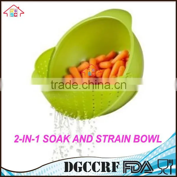 NBRSC 2 in 1 Soak and Strain Washing Bowl Colander for Fruit Vegetables Salads DRAINER MIXING BOWL photo-2