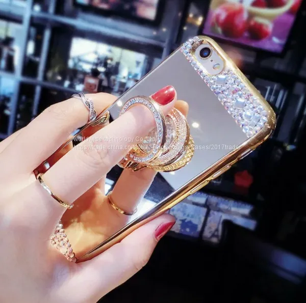Electroplating Silicone Diamond Mobile Phone Cases for IPhone7/7Plus/6/6s/6plus/6splus Cell Phone Soft Tpu Shell Housing