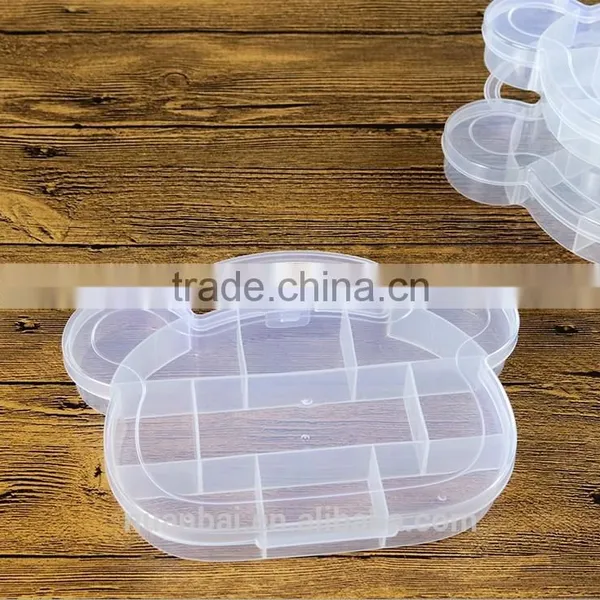 PP Plastic Cartoon Beads Clear Storage Boxes Transparent With Handle