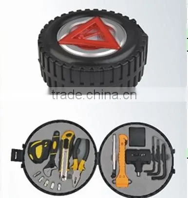 16 Pcs Tire Shape Tool Box ,tire Multi Tool Kit The Best Selling Products Tire Shape Auto Tool Kit With Emergency Triangle photo-2
