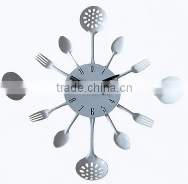 Hot Selling Household Creative Cutlery Metal Wall Clock photo-2