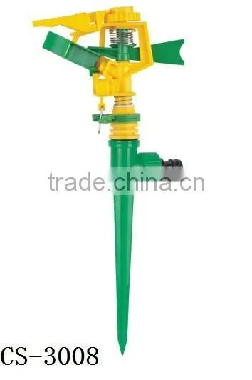 Swing Arm Sprinkler, CS-3009 Plastic Impulse Sprinkler With Plastic Wheel Base Plastic Lawn Sprinkler photo-4