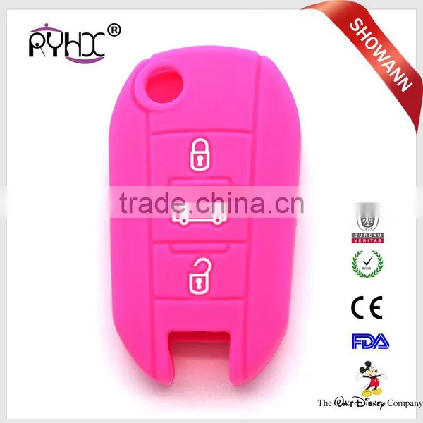 Custom Silicone Car Key Cover Remote Car Key Holder for Peugeot Citroen photo-2