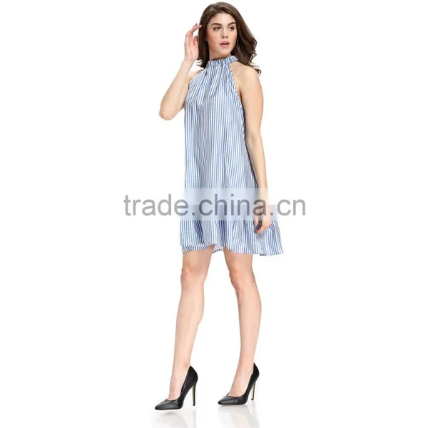 Domin Fashion Latest Blue Printing Silk Dress photo-4