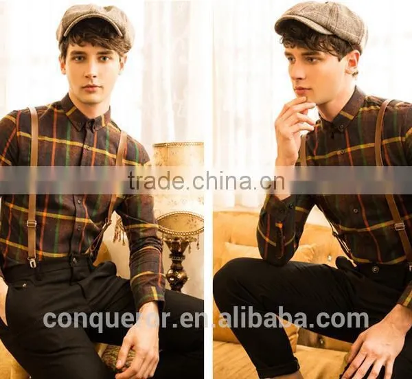 New Design Made to Measure Checks Cotton Slim Men Shirt BSB009 photo-3