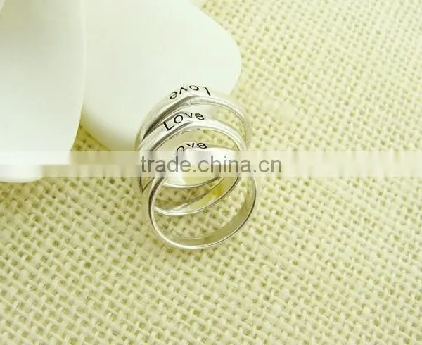 2015 Hot Sale Silver Color Alloy Letter Rings for Girls photo-3