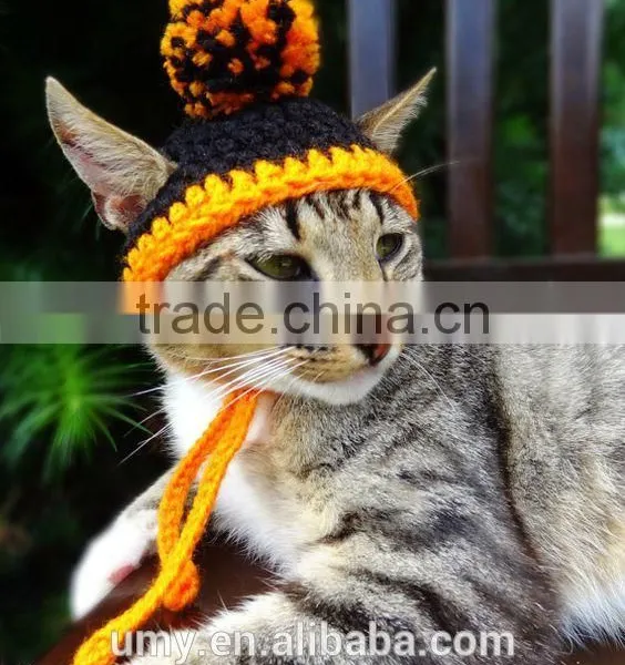 Cat Hat Costume The Halloween Pom Pom Beanie For Cats And Small Dogs photo-2
