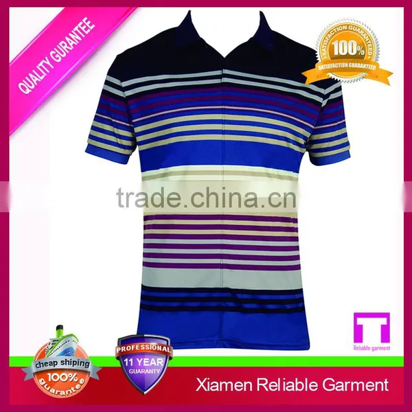 Custom Multi-color Striped Polo Shirt for Men, High Quality Polo Shirts Wholesale China photo-2