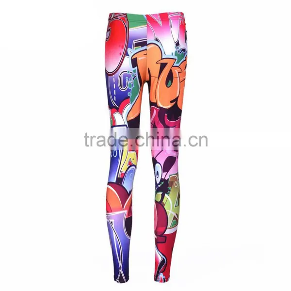 2017 Custom Printed Elastical Dry Fit Gym Tights Woman Leggings photo-2