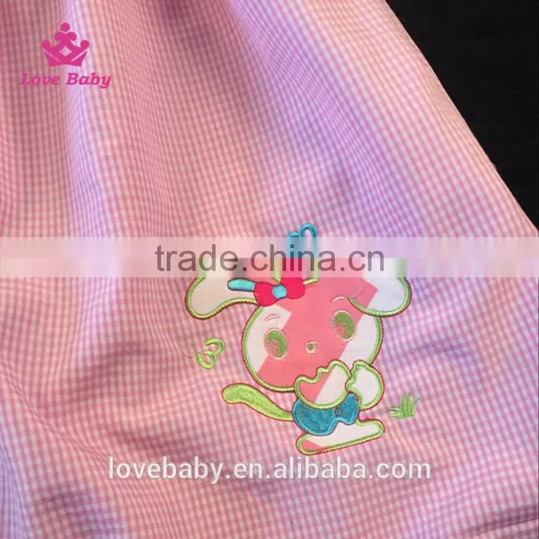 Girl Pink Easter Swing Top With Rabbit Embroidery, Cute Girl Summer Dresses Top LBYTZ001-11 photo-4