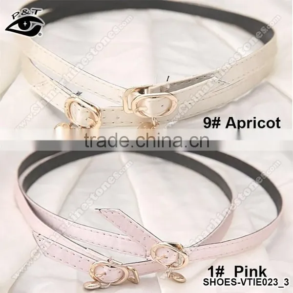 9 Colors PU Leather Shoelace Solid Leather Shoe Straps for High Heels photo-4