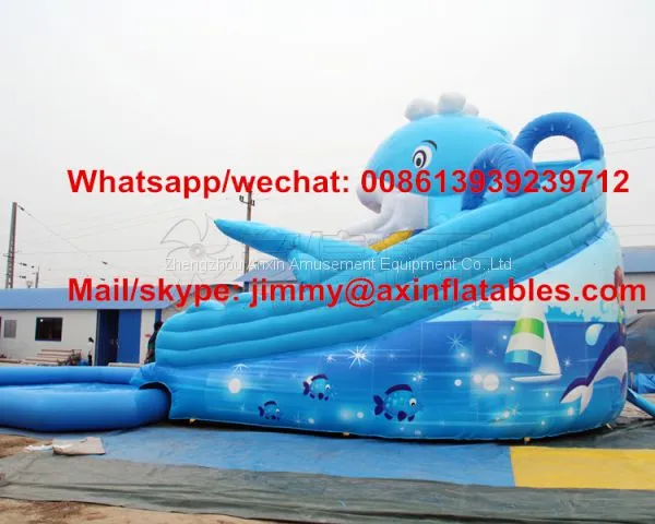 Hot Sale 0.55MM PVC Material Outdoor Inflatable Jumping Slide,Land Inflatable Water Pool Park For Kids photo-2