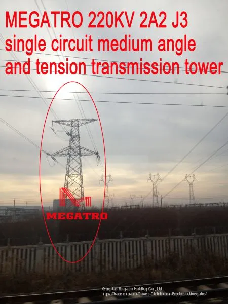 MEGATRO 220KV 2A2 J3 Single Circuit Medium Angle and Tension Transmission Tower