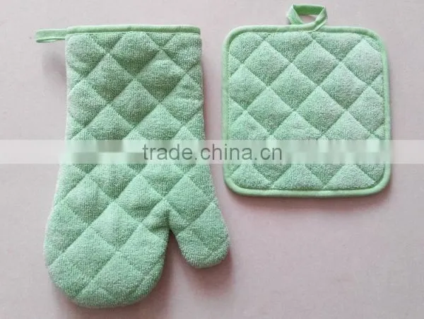 2pcs Kitchen Set in Pure Color Plain Color Oven Mitt and Pot Holder photo-6