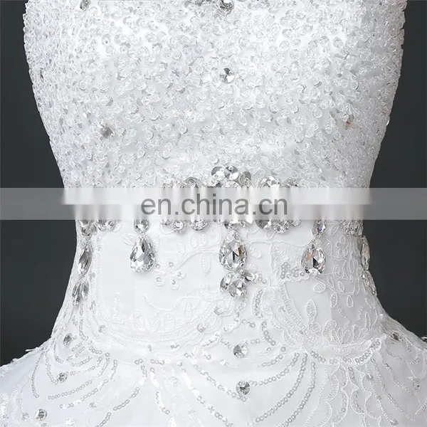 HS1618 New Luxury Sexy Sweetheart Strapless Applique Beaded Chapel Train Tulle Wedding Dresses Wedding Dress Bridal Gowns Dress photo-4