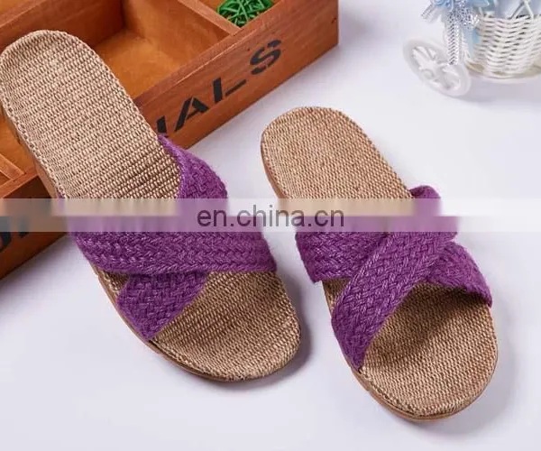 Wholesale New Arrival Women Flax Slipper Plain Slippers Slip on 2017 photo-3