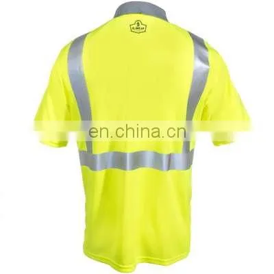 Hi-Vis Safety Polo Shirt /reflective Polo T-shit/wholesale Green Polo hi Vis Reflective Shirts/2000 photo-2