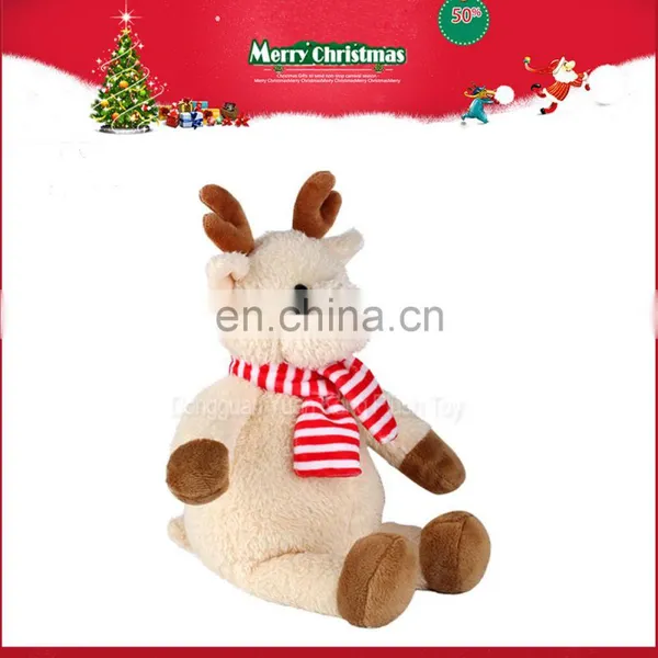 Korean Design Custom Cute Plush Animated Christmas Promotion Gift Stuffed Animal Soft Reindeer Toys photo-2