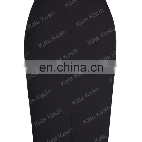 Kate Kasin Occident Women's OL High Stretchy Hips-Wrapped Pencil Skirt 24" KK000275-1 photo-4