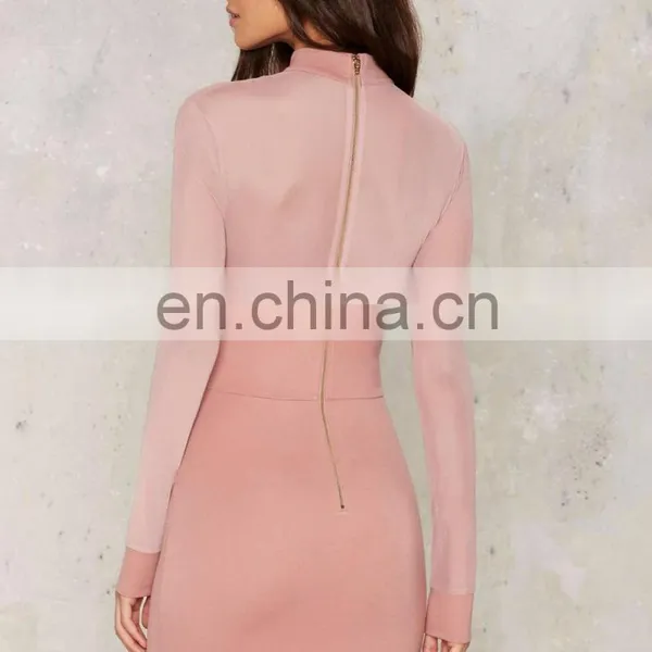 Deep V Neck Women Sexy Bodycon Party Dress With Back Zipper photo-3