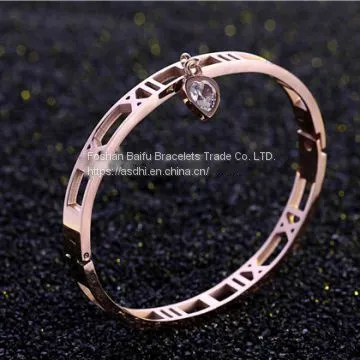 Gold Rose Gold Silver PVD Plating Womens Stainless Steel Bracelet Armbånd Esposas photo-2
