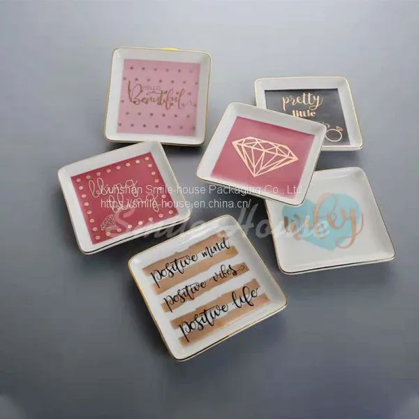 Square Shaped Ring Dishes, Jewelry Dishes. Trinket Dishes photo-3
