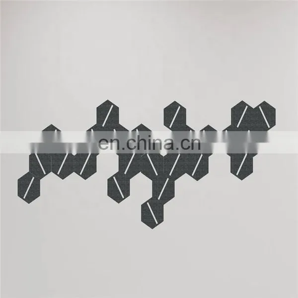24 Hexagon Modern Urban Felt Wall Decals Kit Stylish Modern Office Decoration Felt Wall Art Stickers photo-7