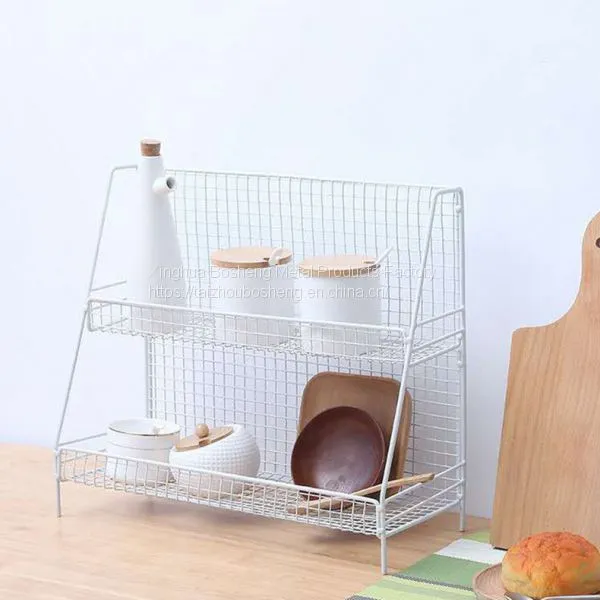Wholesale Double Layer Bathroom Desktop Shelves Iron Cosmetic Storage Rack photo-4