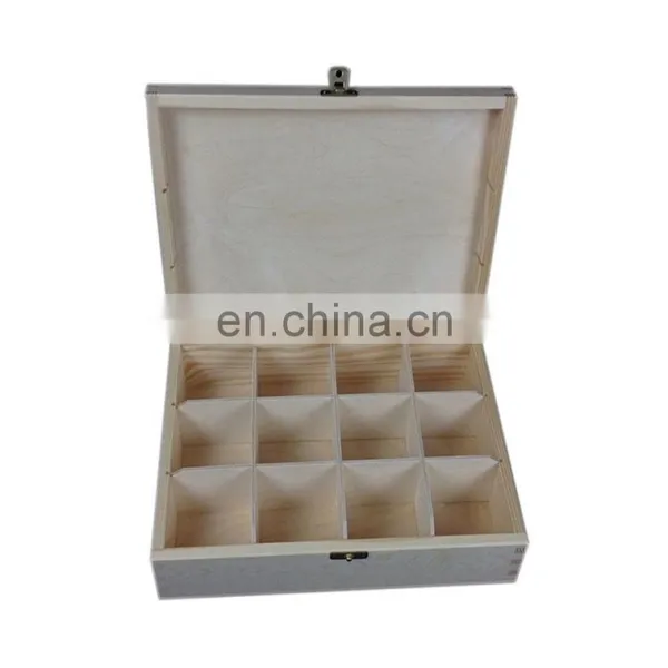 Natural Eco-friendly Simple Useful Style Wood Tea Storage Box Packaging With Clear Lid photo-4