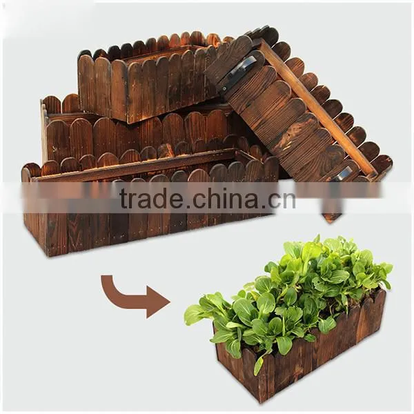 Wooden Planter/Wholesale Cheap Wooden Box Flower Pots photo-4