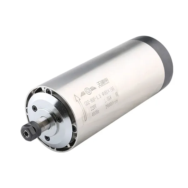 CNC Spindle 1.5Kw 220V 380V Air-Cooled Spindle Motor Φ80x195 ER11 Chuck 4 Bearing For CNC Router Woodworking Engraving Machine