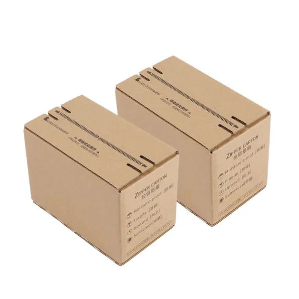 Kraft Paper Zipper Corrugated Carton Easy Tear Strip Recycled Materials for Clothing Cosmetics Aircraft Mailer Box Packaging photo-5