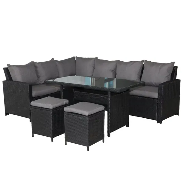 Nordic Style High Quality PE Rattan Sofa Set Modern Outdoor Rattan Sofa Set Leisure Used Garden Parties Sofa Sets