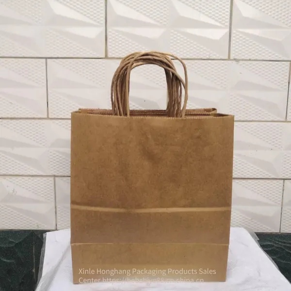 Customized Kraft Paper Handbags for Takeaway Coffee, Shopping, Clothing, Gifts, Etc. photo-5