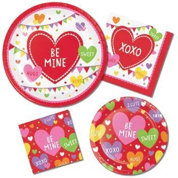 Ningbo PartyKing Holiday Colorful Printed Gold Foil Paper Plates Cups and Napkins Party Tableware Pack - Service for 12